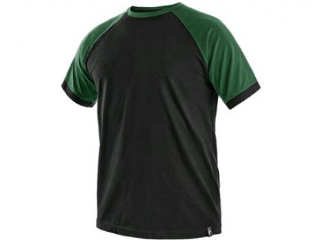 Tričko s krátkým rukávem OLIVER, černo-zelené, vel. XL