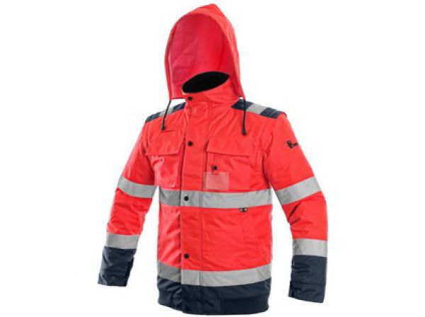 Bunda LUTON, výstražná, červeno-modrá