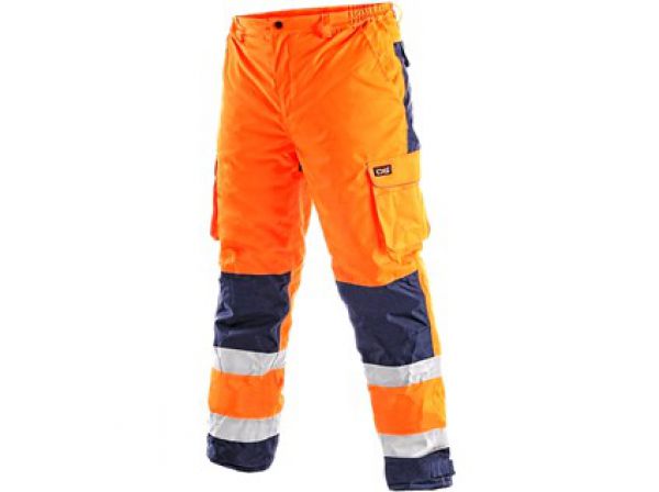 Kalhoty CXS CARDIFF, výstražné, zateplené, pánské, oranžové, vel. L