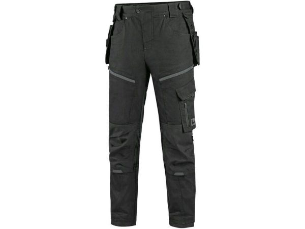 Kalhoty CXS LEONIS,pánské, černé s šedými doplňky